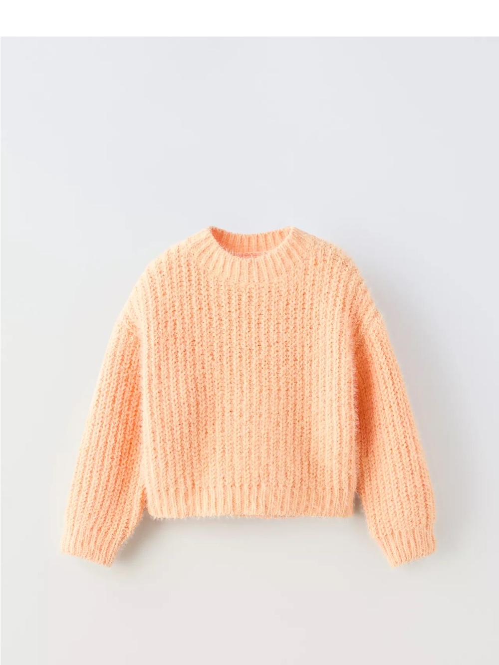 Zara Soft Knit Orange Crewneck Sweater - Girls Sweaters